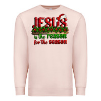 Pale Pink jesus is the reason for the season Premium Sweatshirt - CowGirlArtShop