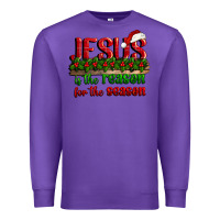 Purple jesus is the reason for the season Premium Sweatshirt - CowGirlArtShop