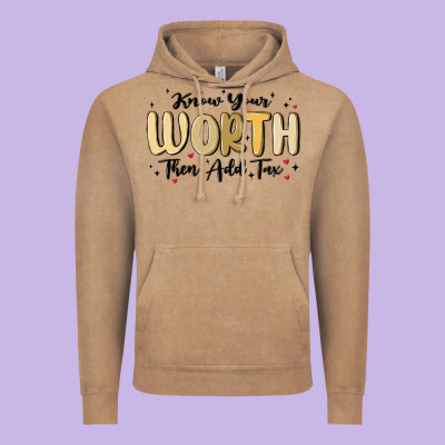 Know Your Worth Vintage Hoodie Designed By Maliassmallbusiness