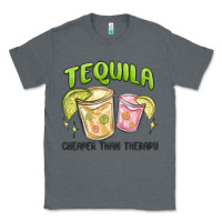Charcoal Heather tequila cheaper than therapy Classic Tee - MaliasSmallBusiness