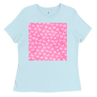 Baby Blue valentines day heart seamless pattern Ladies Tee - BundleAndBundleShop