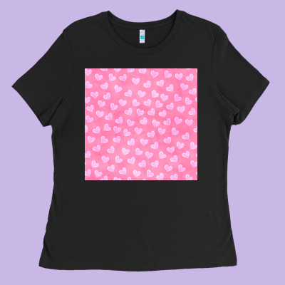 Valentines Day Heart Seamless Pattern Ladies Tee Designed By Bundleandbundleshop
