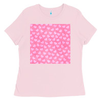 Bubblegum Pink valentines day heart seamless pattern Ladies Tee - BundleAndBundleShop