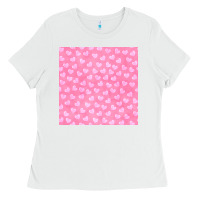 White valentines day heart seamless pattern Ladies Tee - BundleAndBundleShop