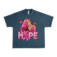 Midnight Navy Hope Breast Cancer Caucasian hand nails Urban Heavy Tee - NancyCooperArtShop