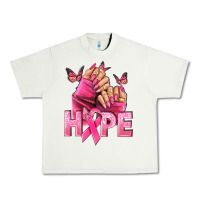Pistachio Hope Breast Cancer Caucasian hand nails Urban Heavy Tee - NancyCooperArtShop