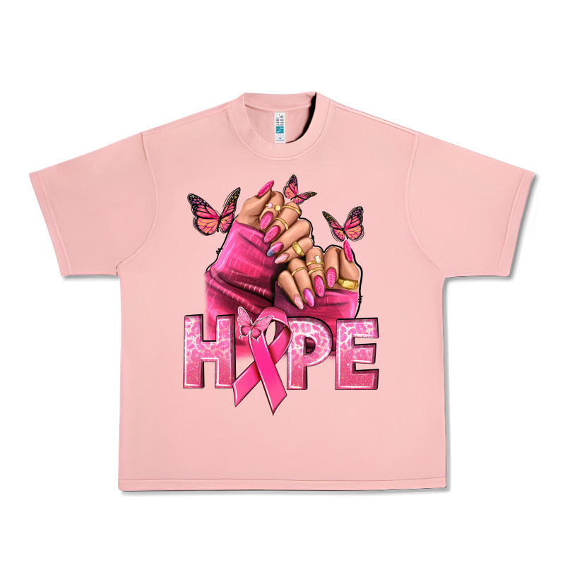 Hope Breast Cancer Caucasian Hand Nails Urban Heavy Tee by NancyCooperArtShop | Teevron