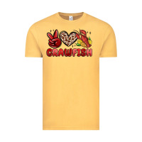 Vintage Mustard peace love crawfish Vintage Tee - MaliasSmallBusiness