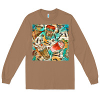 Toasted Coconut western indian coffee cups with aztec seamless pattern bbs Long Sleeve Tee - BundleAndBundleShop