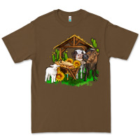 Cacao jesus holy night cows and sunflowers Premium Tee - AdoDesignShop