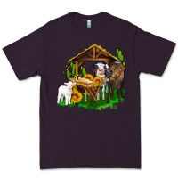 Plum jesus holy night cows and sunflowers Premium Tee - AdoDesignShop