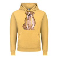 Vintage Mustard bulldog Vintage Hoodie - MaliasSmallBusiness