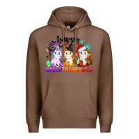 Chestnut happy hallothanksmas unicorn Premium Hoodie - CowGirlArtShop