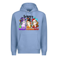 Colony Blue happy hallothanksmas unicorn Premium Hoodie - CowGirlArtShop