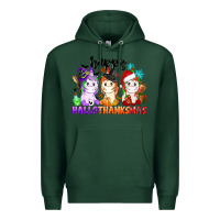 Sports Green happy hallothanksmas unicorn Premium Hoodie - CowGirlArtShop