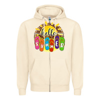 Sandshell hello summer with flip flops Zipper Hoodie - NancyCooperArtShop