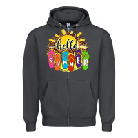 Smoke hello summer with flip flops Zipper Hoodie - NancyCooperArtShop