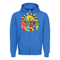 True Royal hello summer with flip flops Zipper Hoodie - NancyCooperArtShop