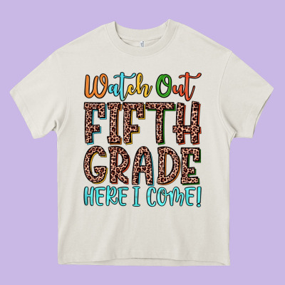Watch Out Fifth Grade Here I Come! Heavy Core Tee Designed By Jahusdesignshop