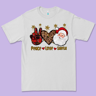 Peace Love Santa Premium Tee Designed By Jahusdesignshop