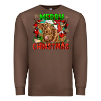 Chestnut merry christmas cow Premium Sweatshirt - CowGirlArtShop