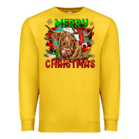 Lemon merry christmas cow Premium Sweatshirt - CowGirlArtShop