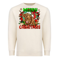 Sandshell merry christmas cow Premium Sweatshirt - CowGirlArtShop