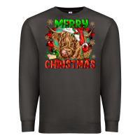 Smoke merry christmas cow Premium Sweatshirt - CowGirlArtShop