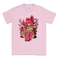 Bubblegum Pink pink winter long haired cow Classic Tee - NancyCooperArtShop