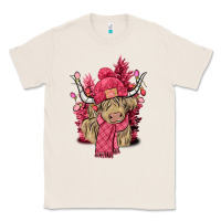 Natural pink winter long haired cow Classic Tee - NancyCooperArtShop