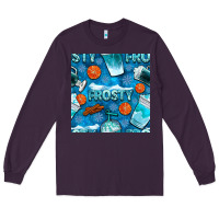 Winter Frosty Coffee Cups And Snow Seamless Pattern Bbs Long Sleeve Tee | Teevron