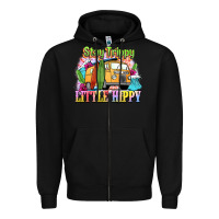 Black stay trippy little hippy Zipper Hoodie - NancyCooperArtShop