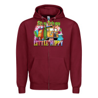 Burgundy stay trippy little hippy Zipper Hoodie - NancyCooperArtShop
