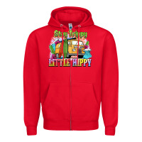 Red stay trippy little hippy Zipper Hoodie - NancyCooperArtShop