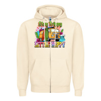 Sandshell stay trippy little hippy Zipper Hoodie - NancyCooperArtShop