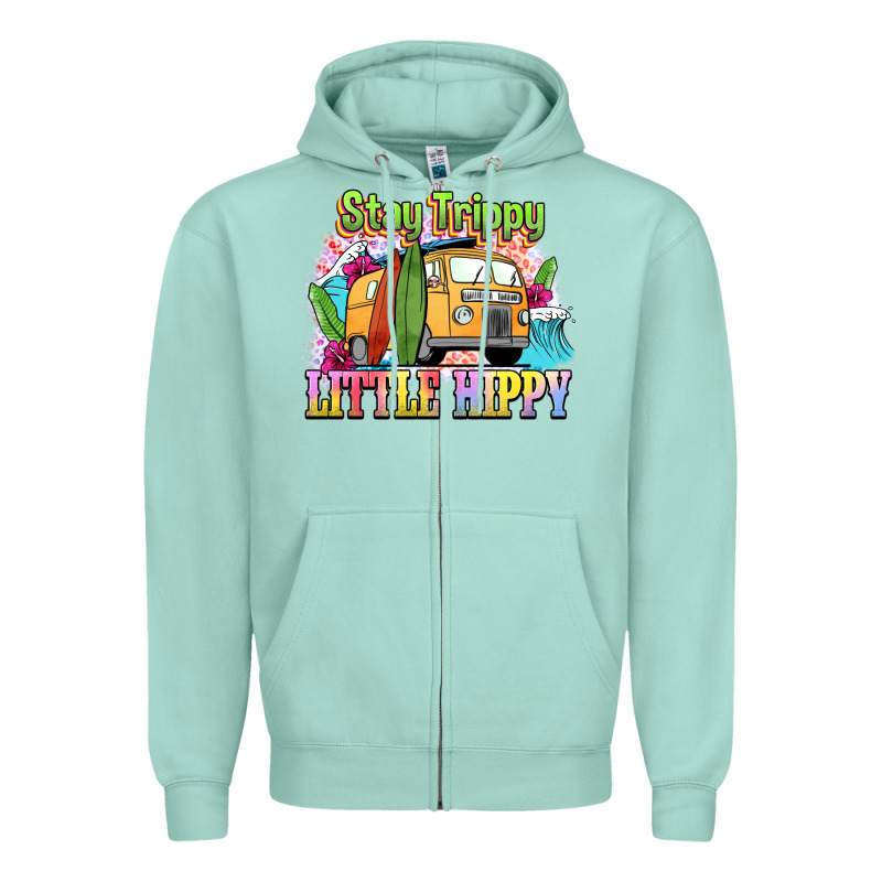 Stay Trippy Little Hippy Zipper Hoodie by NancyCooperArtShop | Teevron