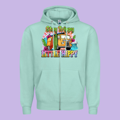 Stay Trippy Little Hippy Zipper Hoodie Designed By Nancycooperartshop