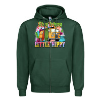 Sports Green stay trippy little hippy Zipper Hoodie - NancyCooperArtShop