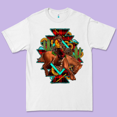 Aztec Rodeo Cowboy Christmas Premium Tee Designed By Jahusdesignshop
