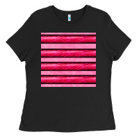 Black valentines day zebra stripes seamless pattern Ladies Tee - BundleAndBundleShop