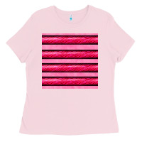 Bubblegum Pink valentines day zebra stripes seamless pattern Ladies Tee - BundleAndBundleShop