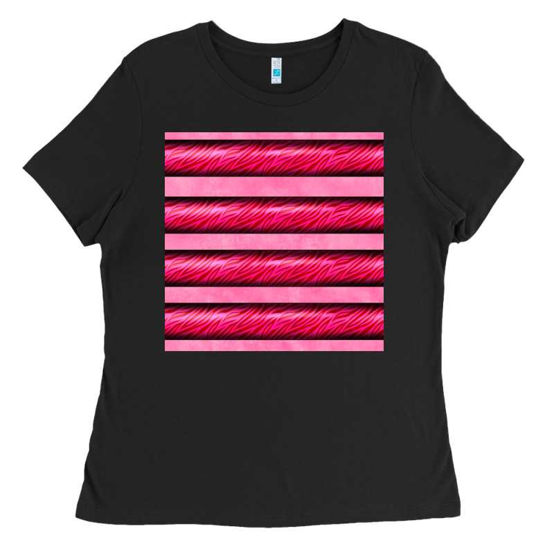 Valentines Day Zebra Stripes Seamless Pattern Ladies Tee by BundleAndBundleShop | Teevron