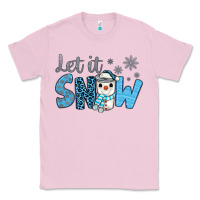 Bubblegum Pink let it snow snowman coffee Classic Tee - JahusDesignShop