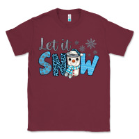 Burgundy let it snow snowman coffee Classic Tee - JahusDesignShop