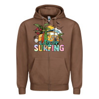 Chestnut Let's go surfing Zipper Hoodie - NancyCooperArtShop