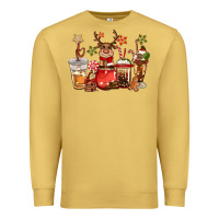 Antique Gold christmas reindeer coffee Premium Sweatshirt - CowGirlArtShop