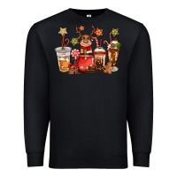 Black christmas reindeer coffee Premium Sweatshirt - CowGirlArtShop