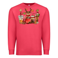 Cardinal christmas reindeer coffee Premium Sweatshirt - CowGirlArtShop