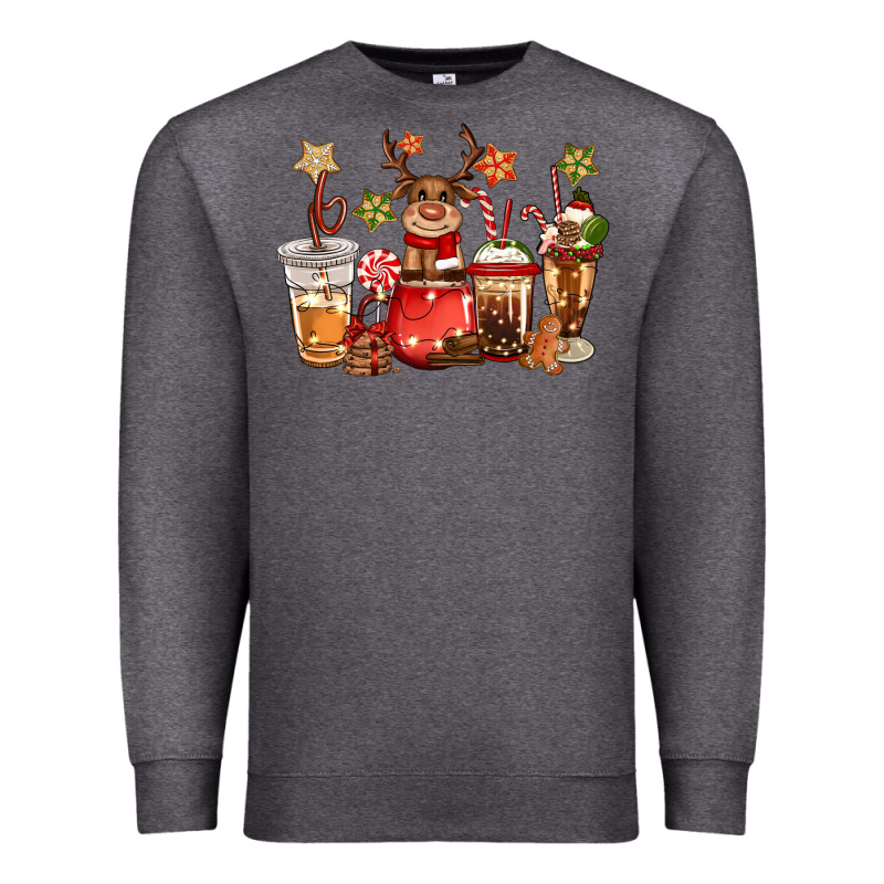 Christmas Reindeer Coffee Premium Sweatshirt by CowGirlArtShop | Teevron