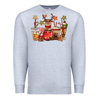 Heather Grey christmas reindeer coffee Premium Sweatshirt - CowGirlArtShop